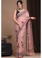 Cotton Mul Mul Pink Casual Wear Printed Saree